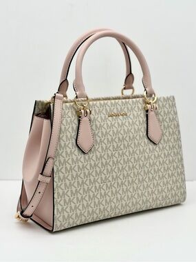 Michael Kors Marilyn Medium Signature Logo Convertible Satchel Crossbody Bag